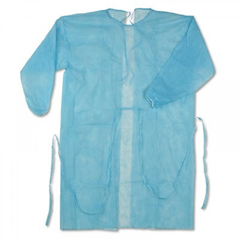 Disposable Non-Woven Coverall Water-Proof Standard Isolation Gown with Elastic Cuff