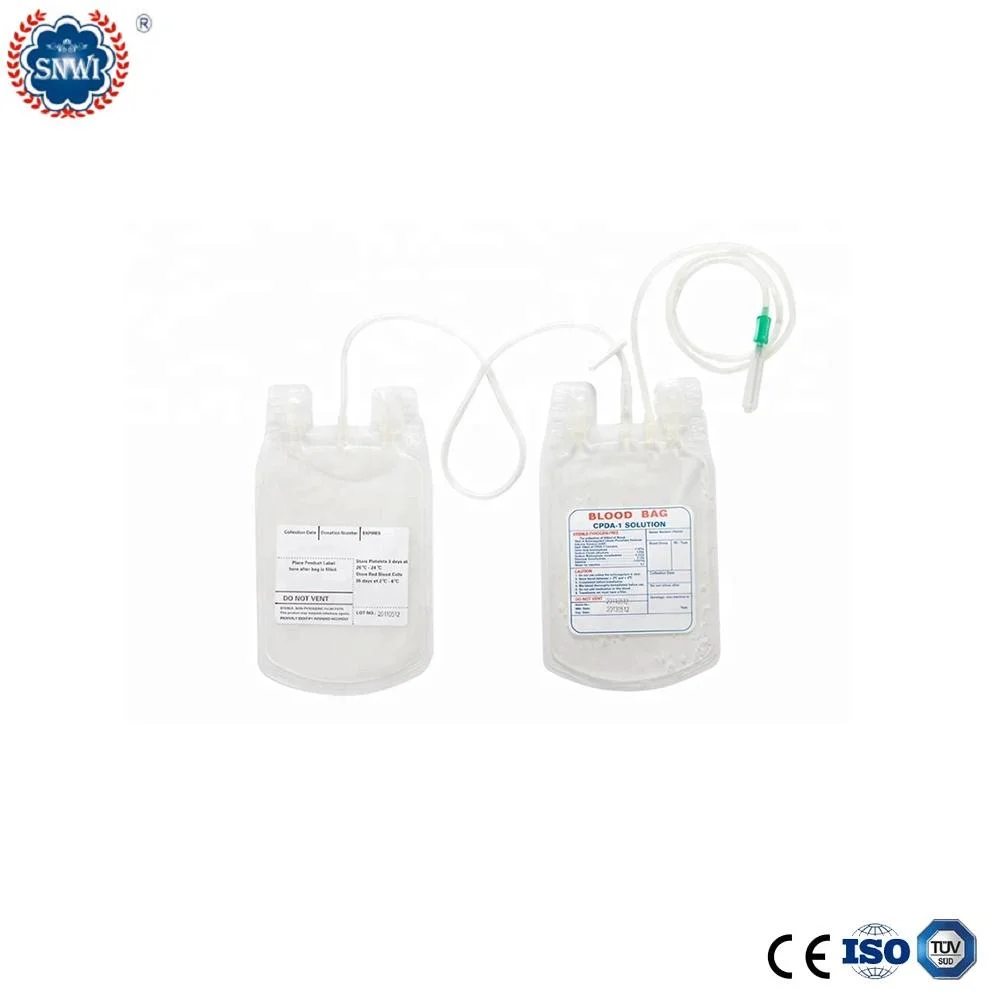 CE GMP Approved Disposable Medical PVC 450ml Single/Double/Triple/Quadruple Blood Transfusion Bags