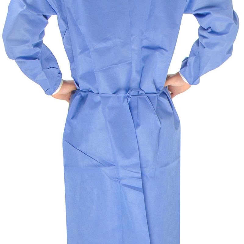 Disposable Doctor Poly- Coated SMS Chemotherapy Gown Lab Isolation Gown