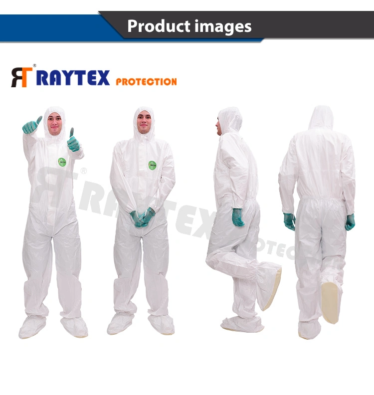 Type 5/6 Disposable Protective Coverall Disposable Non Woven Coveralls with Hood for Hospital Infection Using