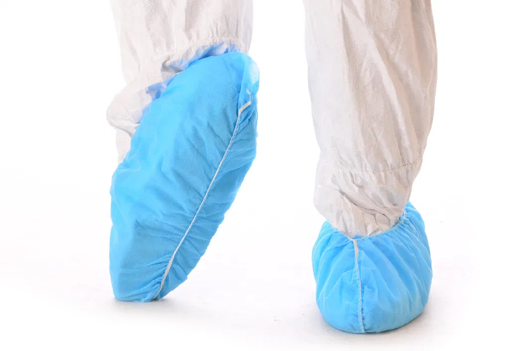 Disposable Medical Use Non-Woven Shoe Cover with Elastic Rubber Around All Parts for Clinic/Hospital