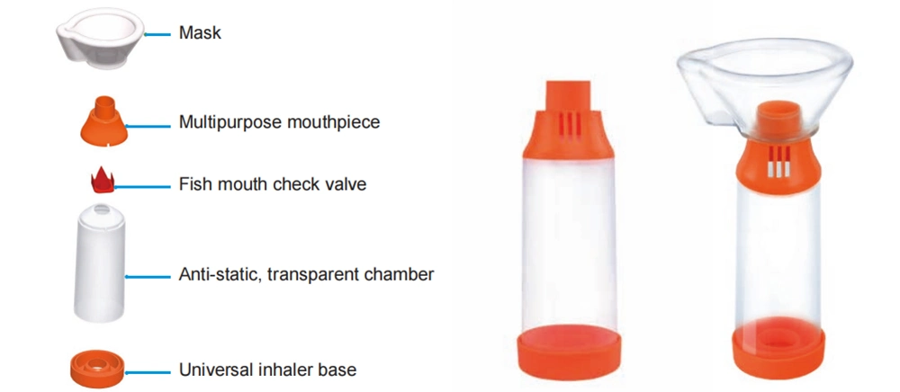 Asthma Inhaler Spacer Devices for Adult Aerosol Chamber Asthma Inhaler for Human 160ml