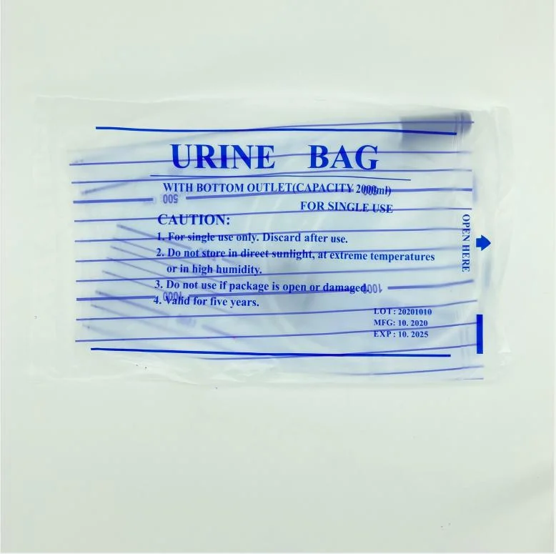 Medical Urine Bag with Push Pull/T-Tap/ Valve or Hook for Single Use