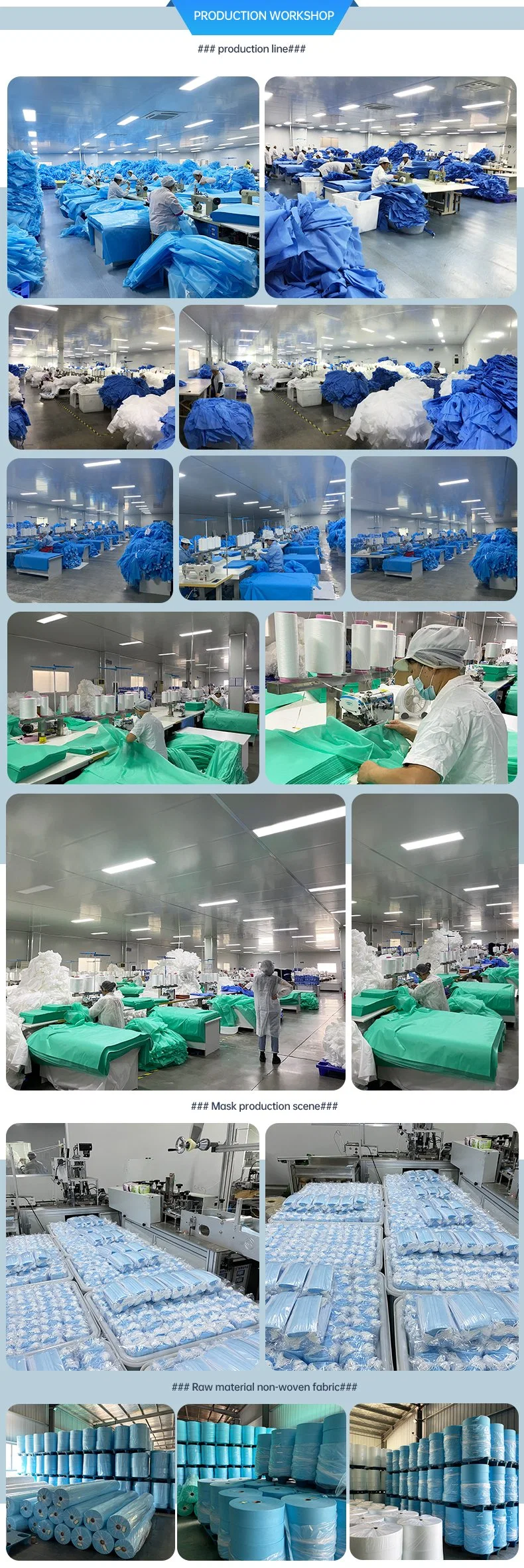 Factory Nonwoven Disposable Medical Consumable Surgical Cloth Nurse Uniform SMS Scrub Suits