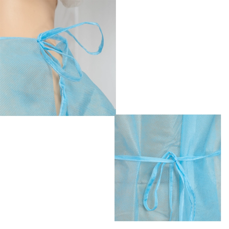 Factory Directly Supply Wholesale Waterproof Non-Woven PP Coated PE Isolation Gown