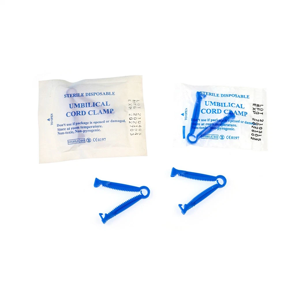 Medmount Medical Disposable Sterile Blue/ White/ Pink Plastic Umbilical Cord Clamp Cut Device for Baby