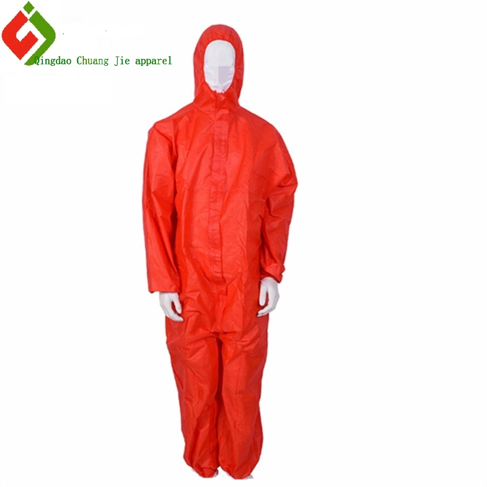 Disposable Microporous PP Safety Isolation Gown Protective Clothing Suit 50g Disposable Gown Coveralls with Elastic Wrists, Ankles and Hood Coveral