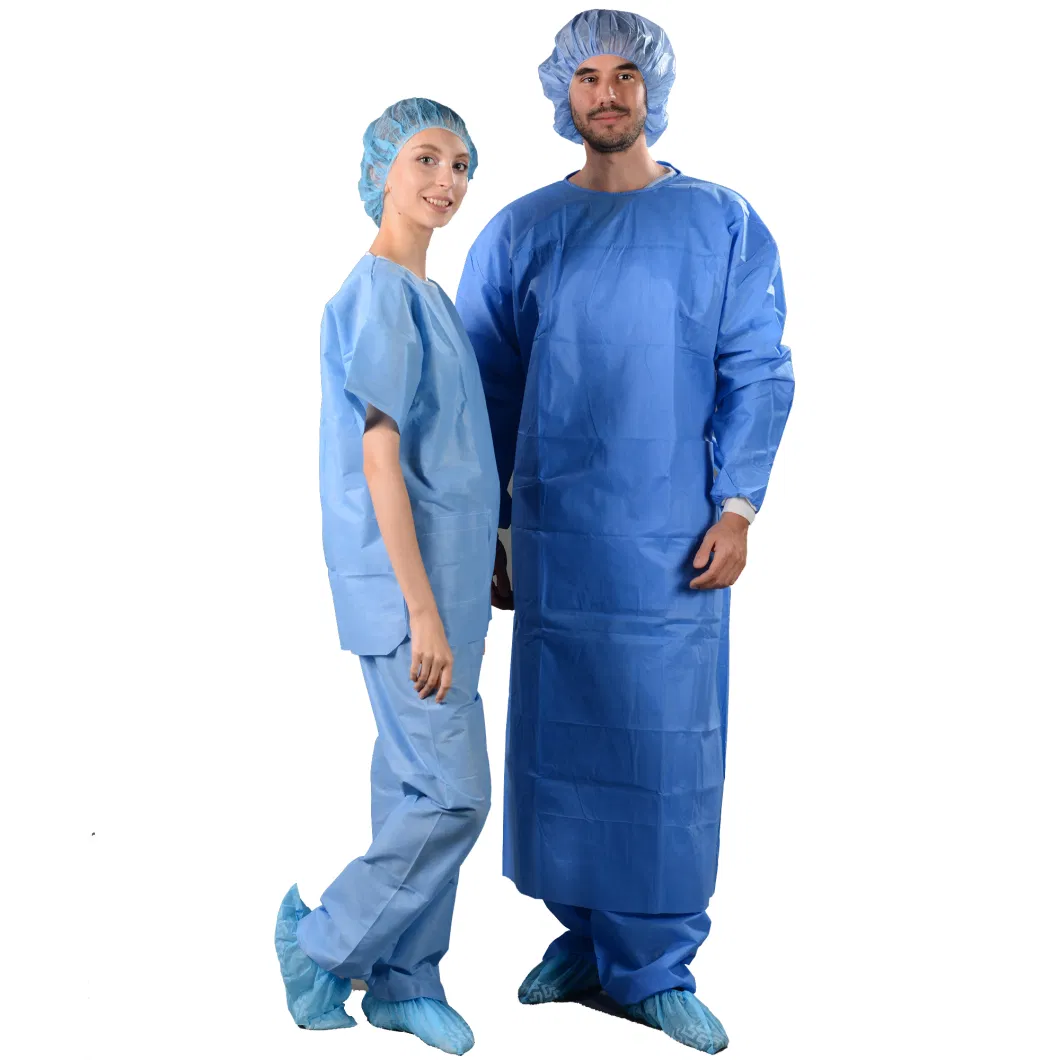 Disposable Non Woven Hospital Patient Surgical Scrub Suits for Woman Size M/L/XL/XXL