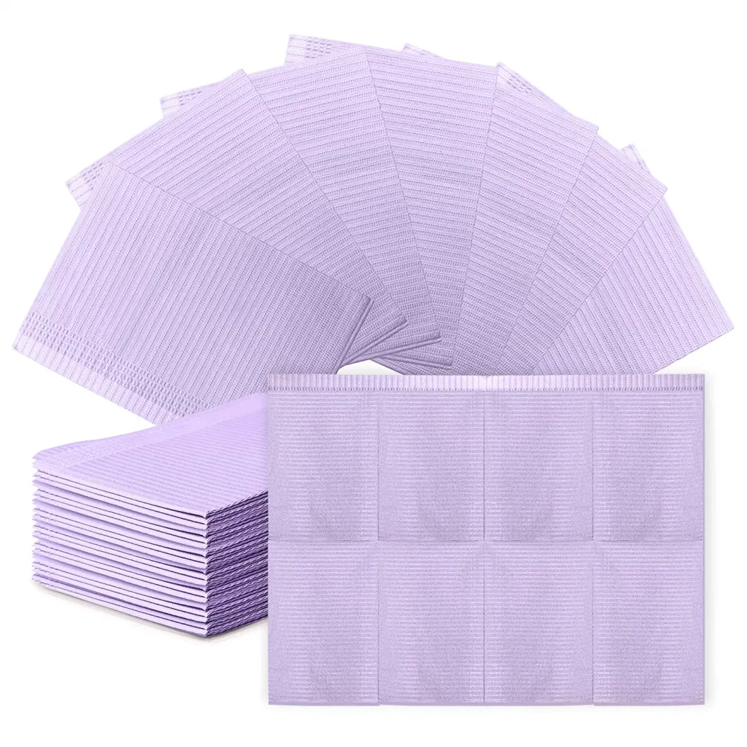 Factory Price Disposable PE+Tissue Dental Bibs