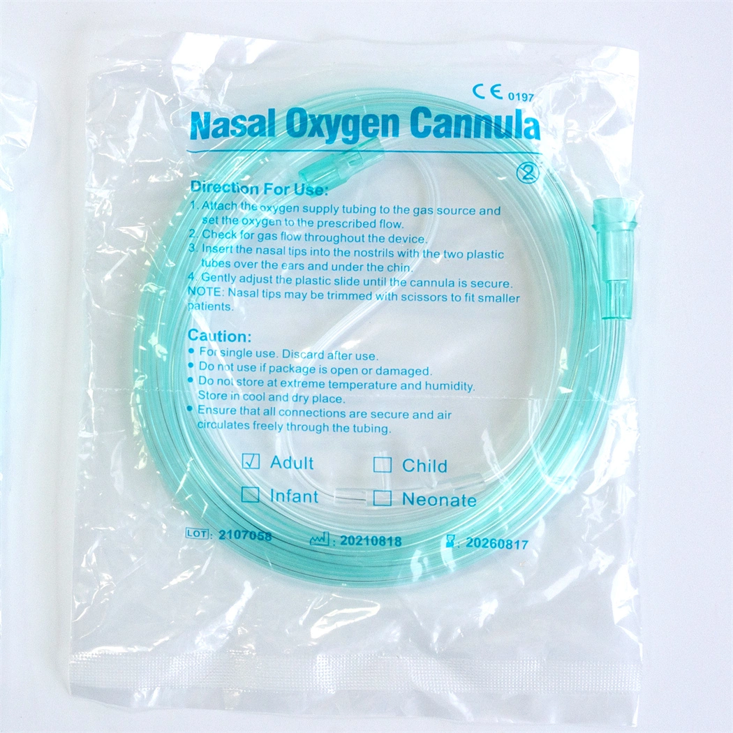 Medical Disposable CO2 O2 PVC Adult/Pediatric/Infant/Neonate Latex Free Nasal Oxygen Cannula with Soft/Standard/Flared Tip