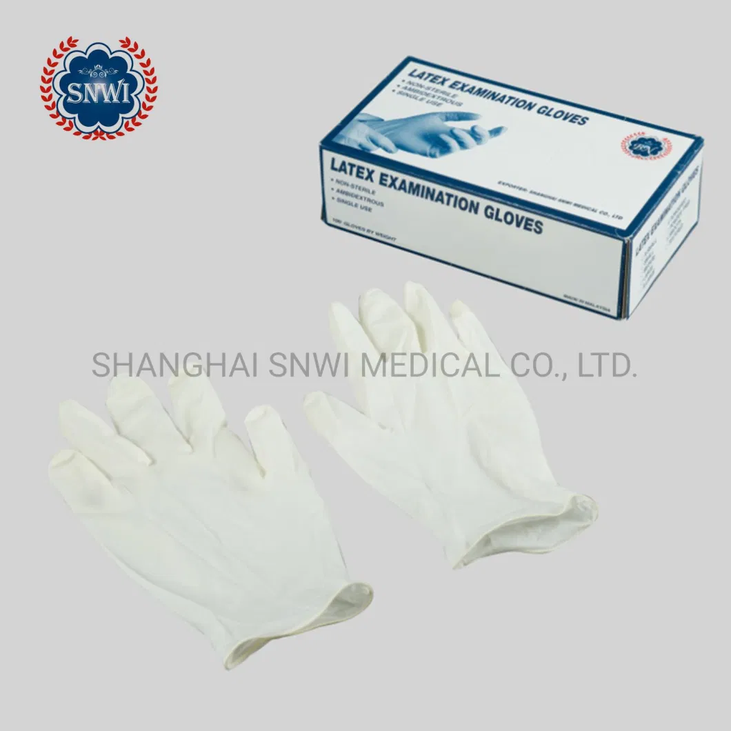 in Stock Medical Grade Glove Latex Examination or Surgical Disposable Gloves