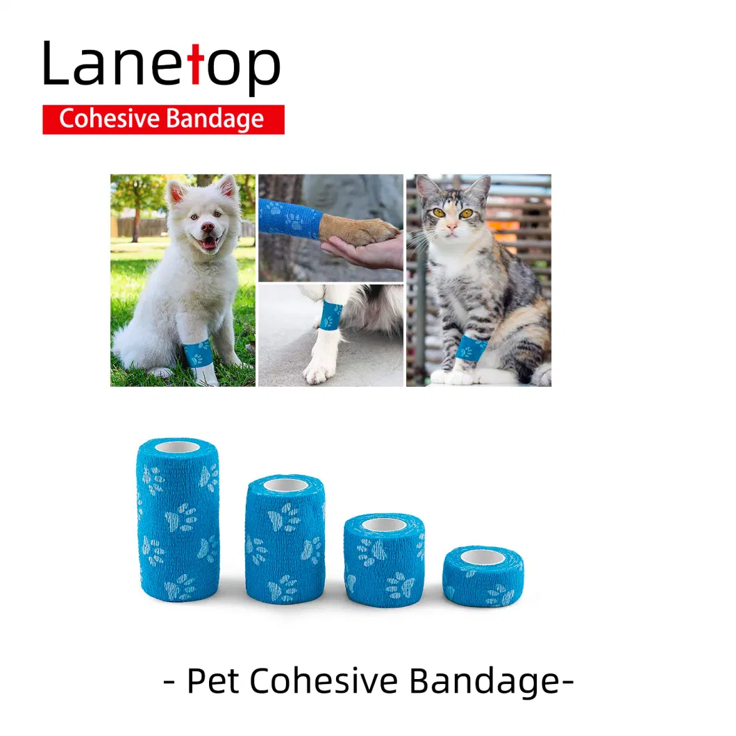 Custom Non Woven Pet Bandage Athletic Sports Tape Self Adhesive Vet Wrap Cohesive Elastic Bandage