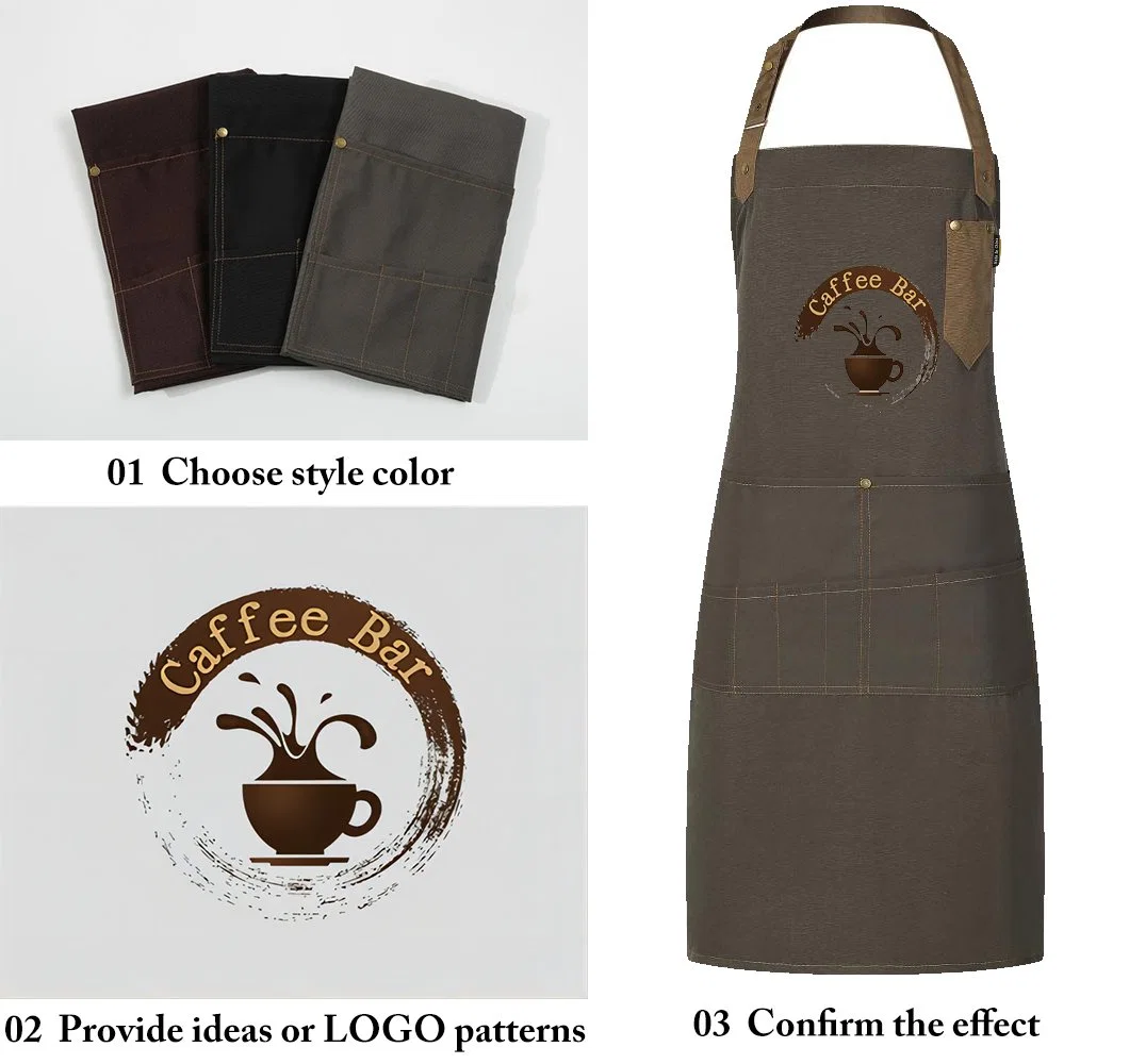 Ss-067 Canvas Hook Multi-Pocket Waterproof Apron 380g