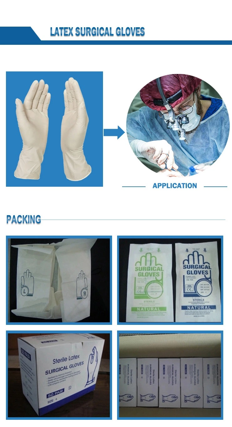 High Quality Disposable Medical Sterile Surgical Latex Gloves Manufacturers