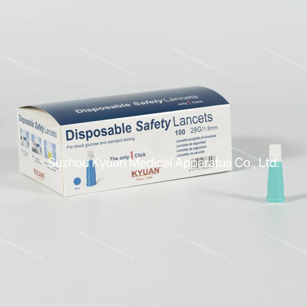 Medical Disposable Safety Blood Lancet 28g Sterilized Plastic Lancets