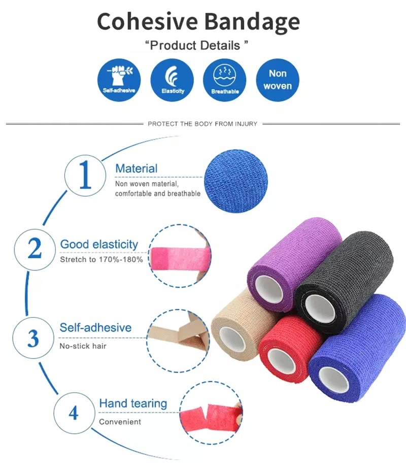 Printed Self Adhesive Elastic Bandage/ Elastic Tape Cohesive Tattoo Self Adehere Grip Cover Wrap