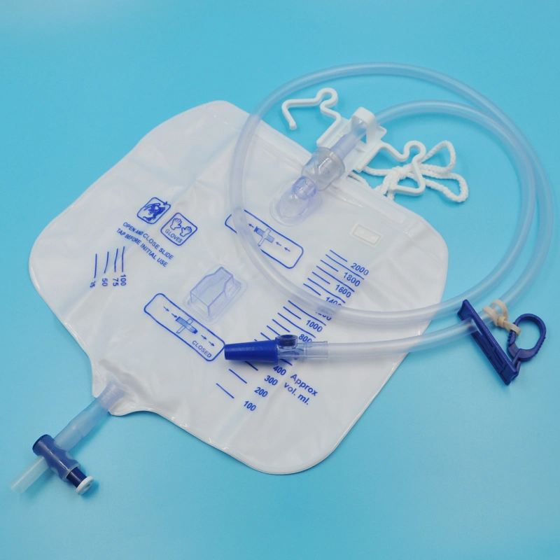 CE Certificated China Needleless Sampling Port Sterile Luxury 2000ml 2500ml 4000ml 5000ml 10000ml Close System Urine Drainage Bags Collection Bag