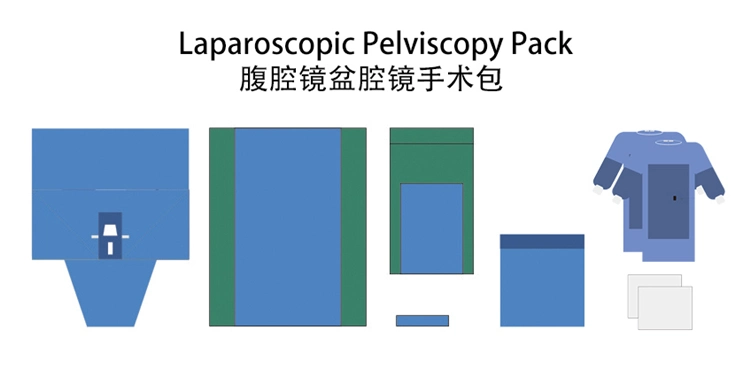 Disposable Sterile Surgical Laparoscopic Pelviscopy Drape Pack for Hospital Kit