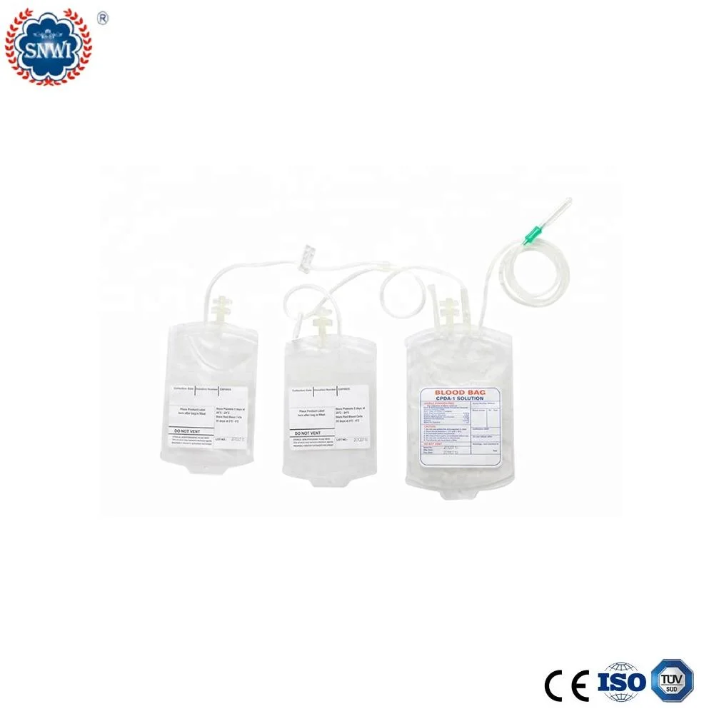 CE GMP Approved Disposable Medical PVC 450ml Single/Double/Triple/Quadruple Blood Transfusion Bags