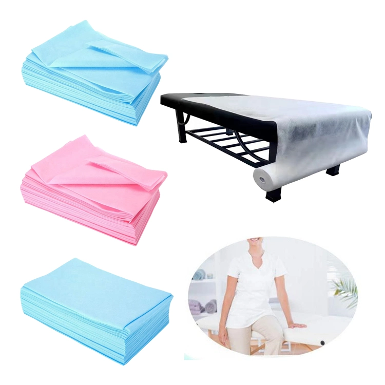 Disposable High Quality Bedsheet Nonwoven Fabric Blue 30GSM Packing by Roll