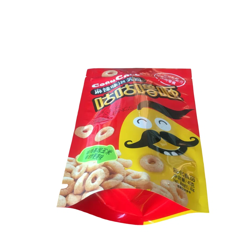 Packaged Nuts and Snacks Oatmeal Pouch Plastic Packaging Stand up Zipper Bag for Ruff Rings Chips