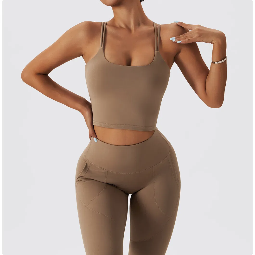 Winter Thickened Fleece Nake Feeling Sexy Wholesale Hot Sale Bra Leggings with Pocket Yoga Eco Gym Wear Clothing Slimming Suit