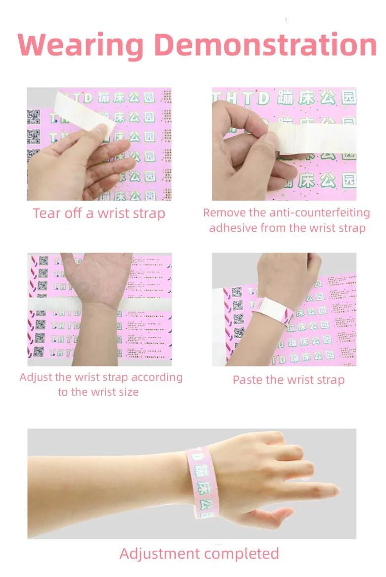 Factory Price 125kHz RFID Wrist Strap Waterproof Disposable PVC Identification Bracelet