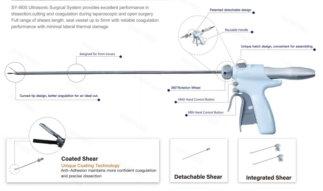 Sy-I600 Ultrasonic Harmonic Scalpel Medical Ultrasonic Scalpel 14cm 38cm