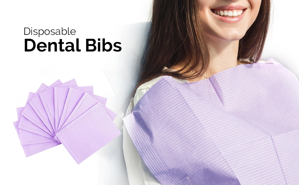 Factory Price Disposable PE+Tissue Dental Bibs