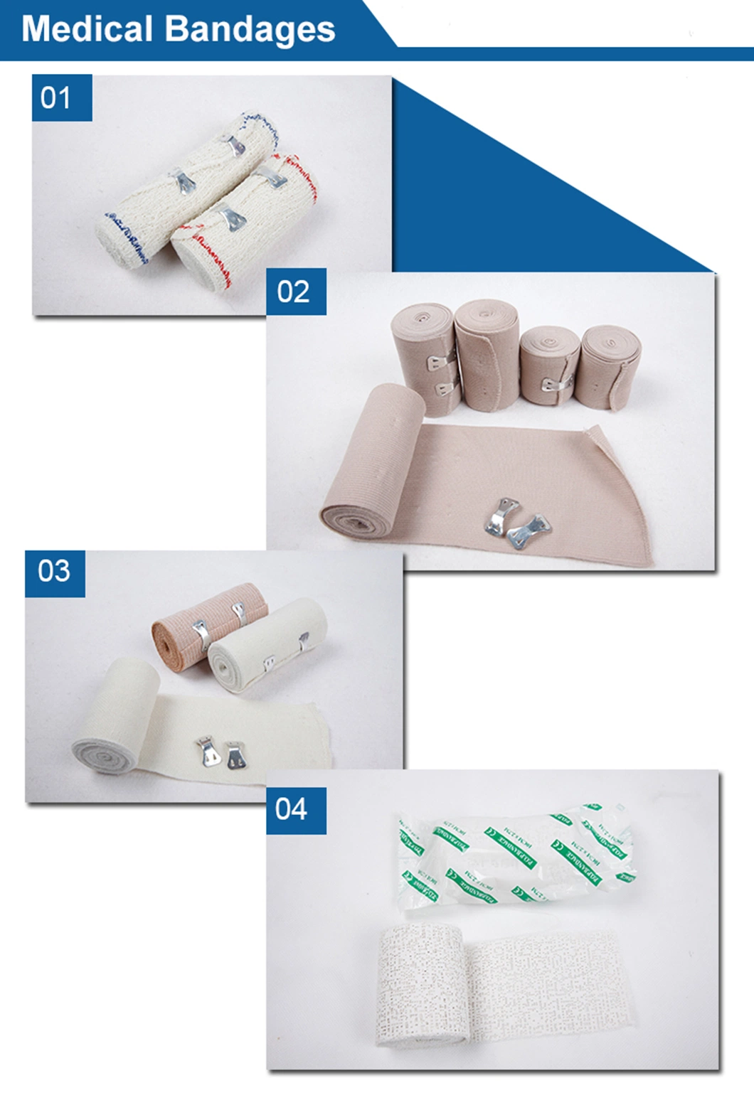 80% Cotton 20% Spandex Fabric Elastic Crepe Bandage Size