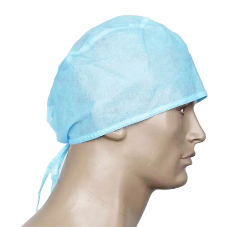 PP Fabric 25GSM 30GSM 35GSM Disposable Surgical Doctor Cap with Tie