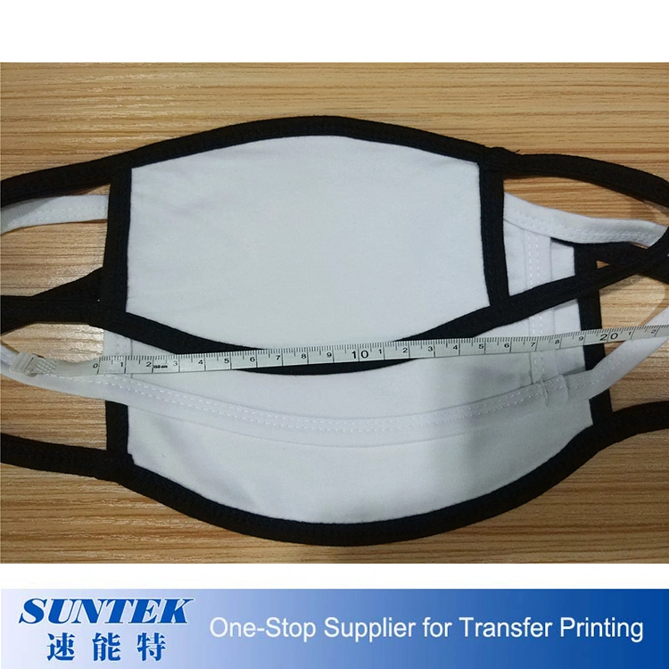 Sublimation Protective Mouth Face Mask White with White Elastic Ear Loops