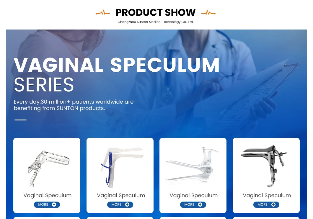 Sunton Disposable Medical Vaginal Speculum China CE ISO13485 ISO9001 Certificate Manufacturer French Type Vaginal Speculum PS Material Vaginal Speculum