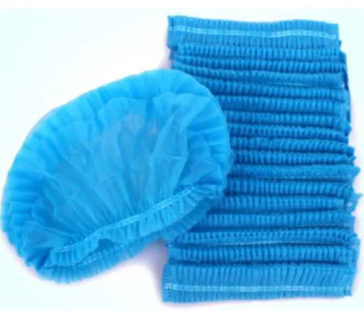Non-Woven Fabrics Blue Medical Head Cap Disposable Bouffant Caps Soft
