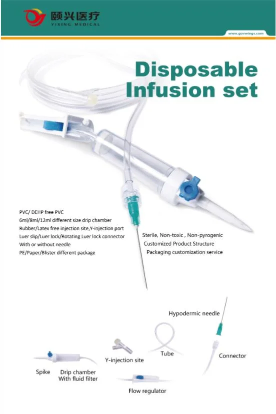 ISO/CE Medical Disposable 20drops/Ml Infusion Set with Needle