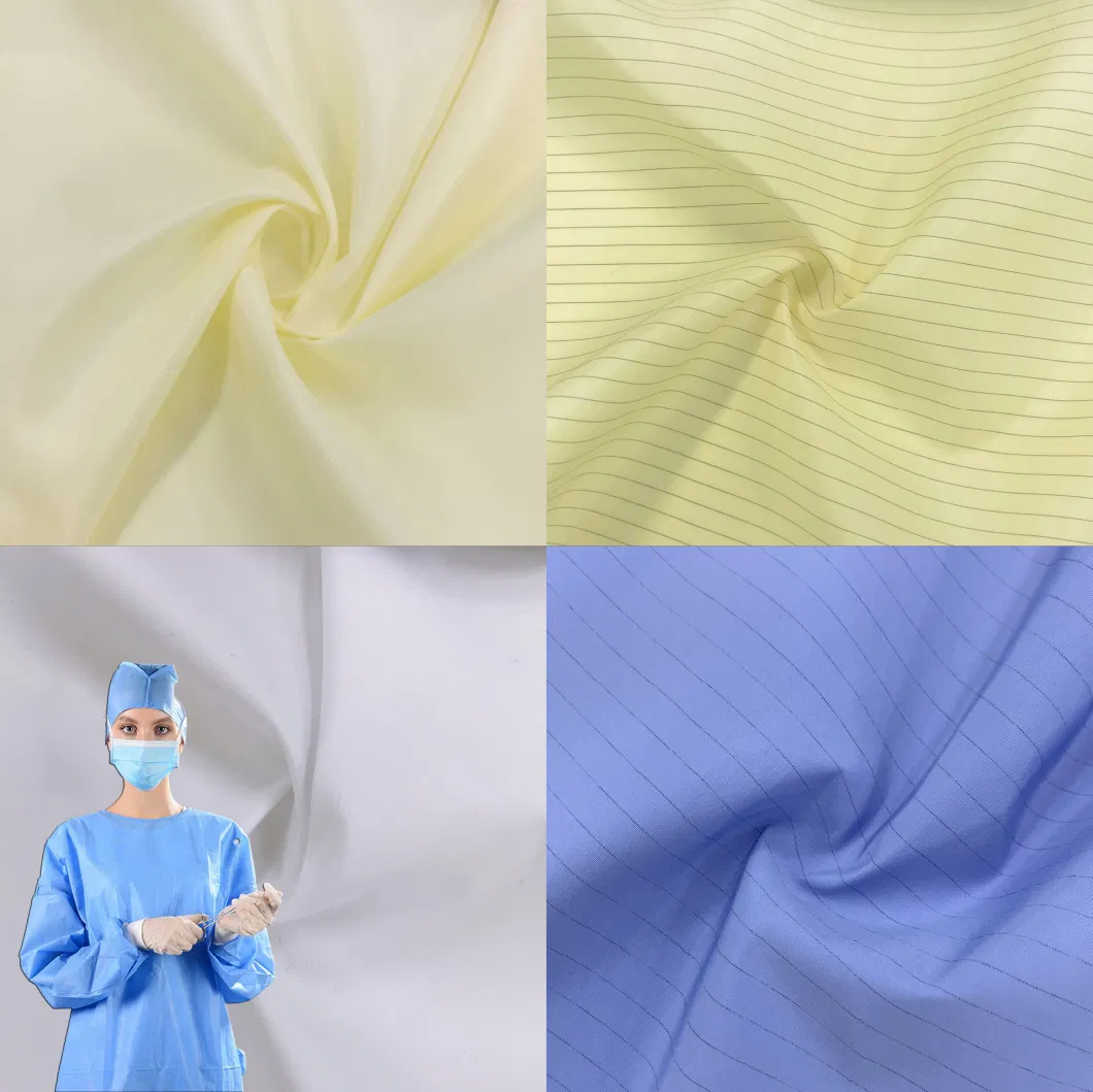 Breathable Hospital Uniforms Blue Disposable Medical Lab Coat Isolation Gown Fabric