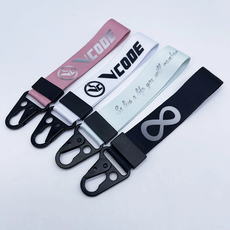 Wholesale Motorcycle Car Key Buckle Decoration Gifts Creative Silk Ribbon with Logo Custom Lanyard