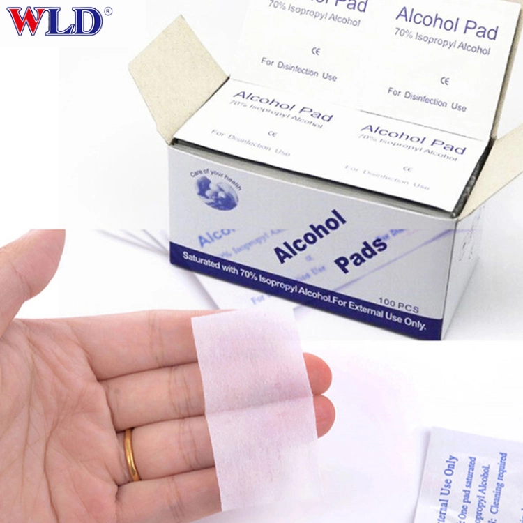 30-60grm/Sq with Logo Printing Sugama, Zhuohe, Wld Medical Alcohol Prep Pads