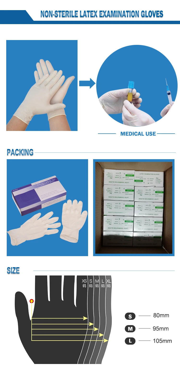 High Quality Disposable Medical Sterile Surgical Latex Gloves Manufacturers