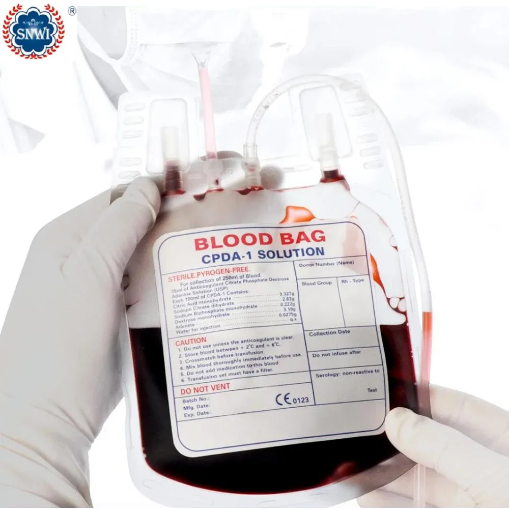 CE GMP Approved Disposable Medical PVC 450ml Single/Double/Triple/Quadruple Blood Transfusion Bags