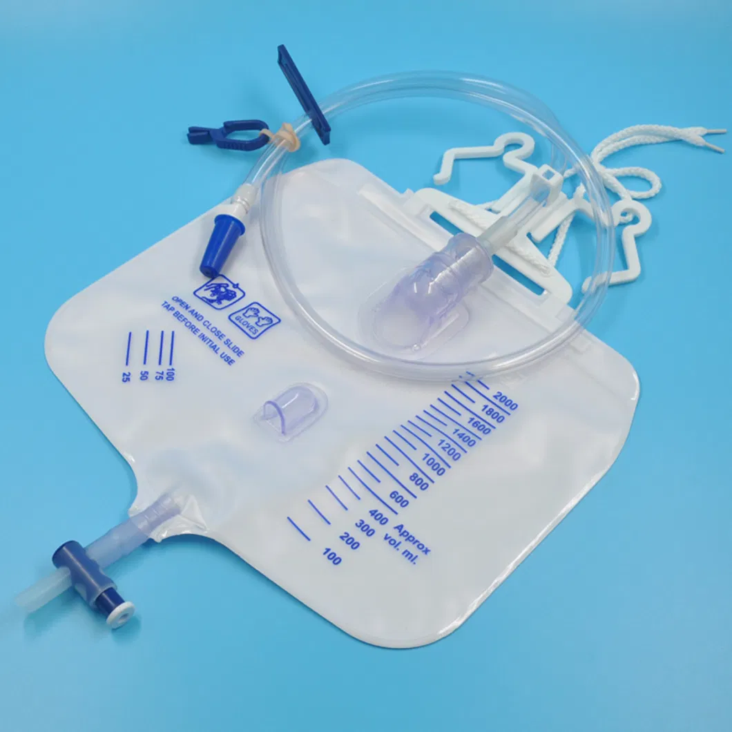 CE Certificated China Needleless Sampling Port Sterile Luxury 2000ml 2500ml 4000ml 5000ml 10000ml Close System Urine Drainage Bags Collection Bag