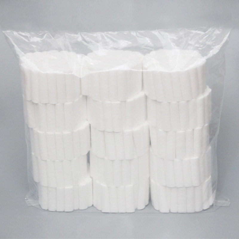 50-Pack Dental Cotton Rolls - 100% High Absorbent Rolled Cotton for Mouth and Nose - #2 Medium 1.5&quot; Non-Sterile