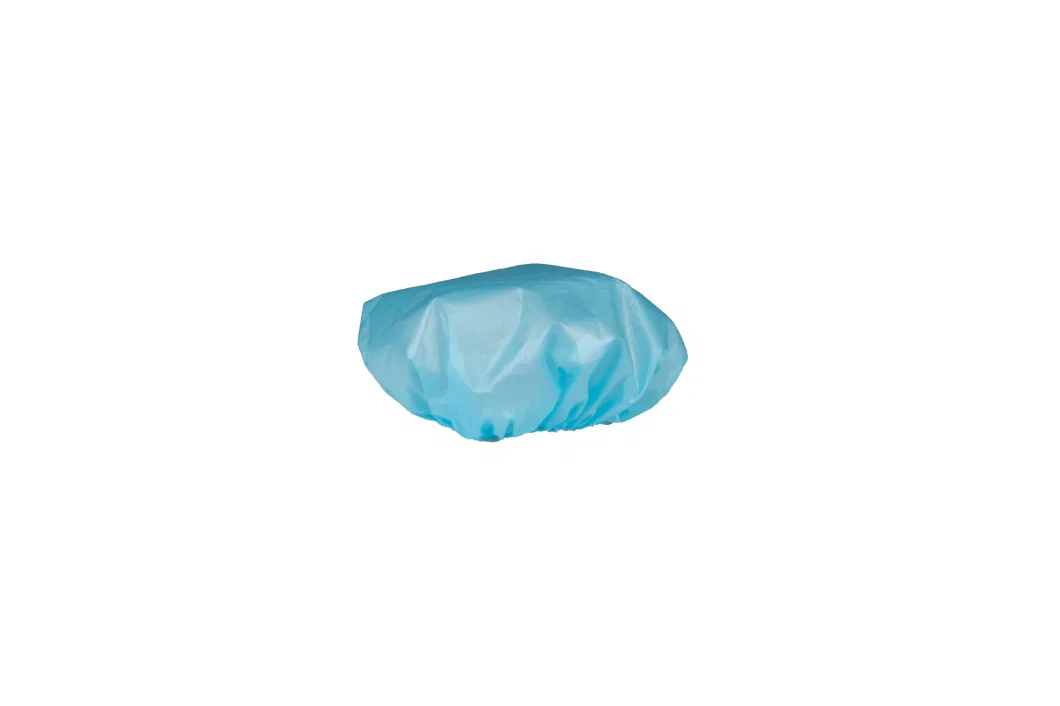 Non-Woven Fabrics Blue Medical Head Cap Disposable Bouffant Caps Soft