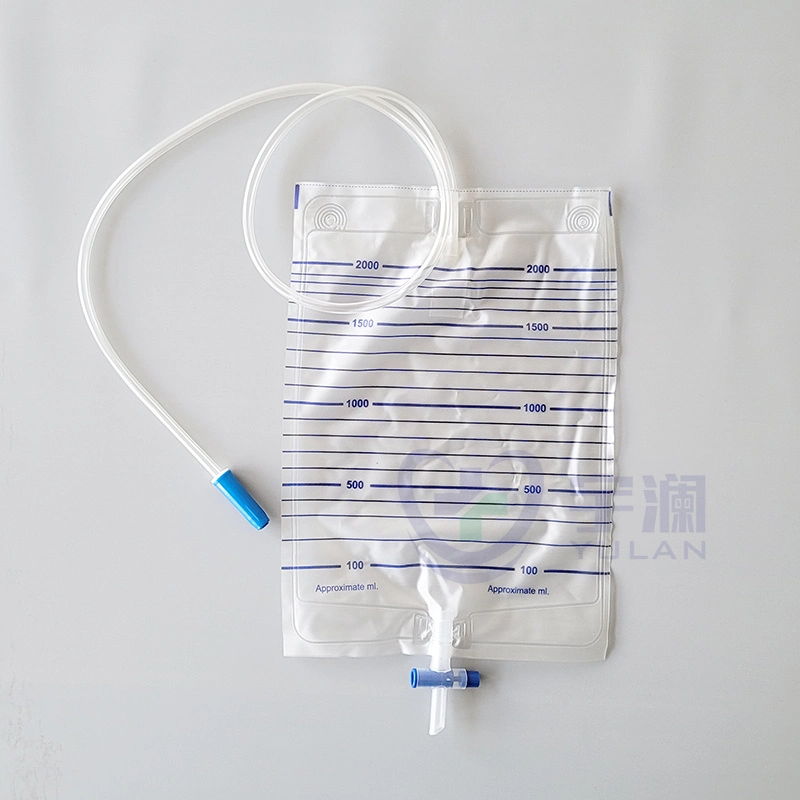 Disposable Sterilize Urine Bag Urine Collection Drainage Bag 2000ml with T-Valve