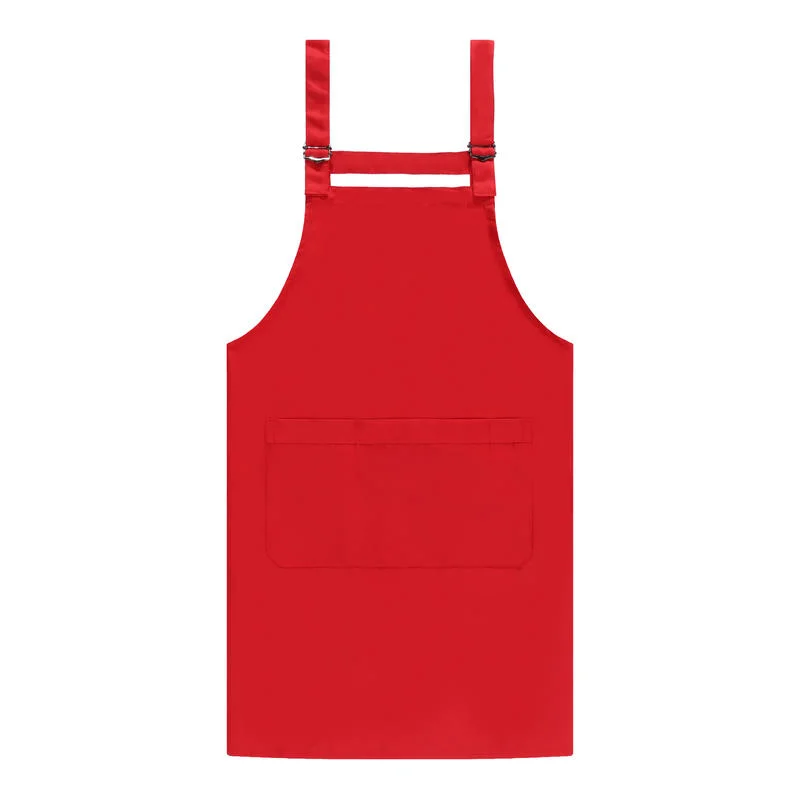 Ss-209 Polyester Solid Color Shoulder Copper Button Apron A40 200g