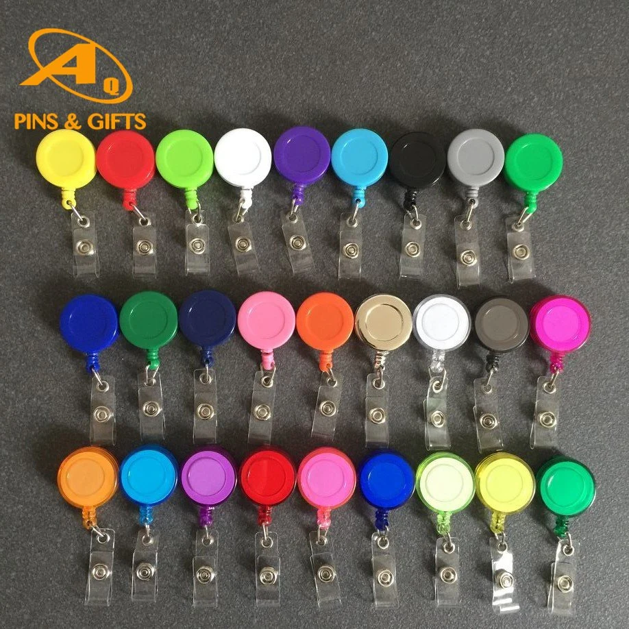 Wholesale Promotional Gift Medical Item Free Sample Cheap Retractable Yoyo Badge Reel with Logo and Delivery Clips for ID Plastic Card Holder Key Ring Chain