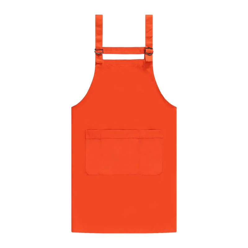 Ss-209 Polyester Solid Color Shoulder Copper Button Apron A40 200g