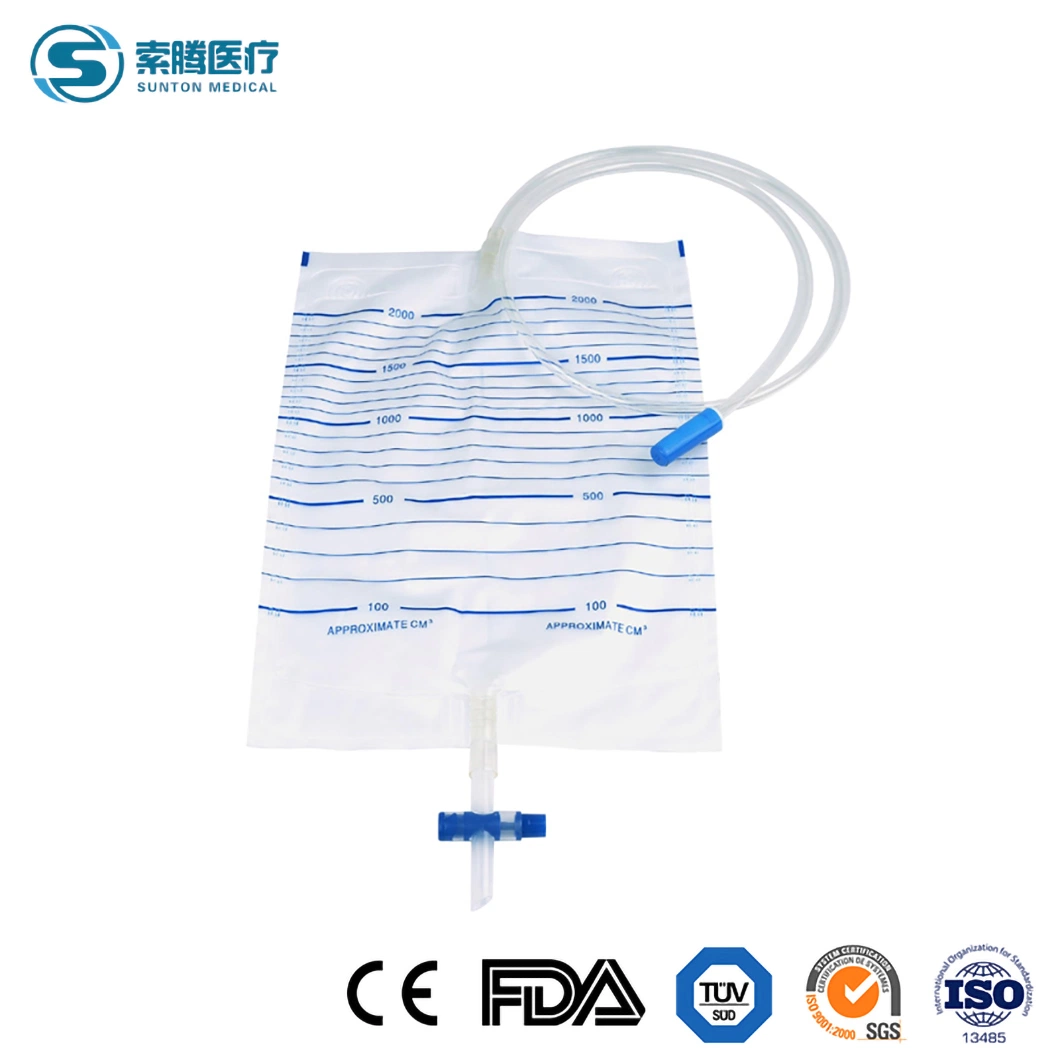 Sunton Mens Urinal Bags China Paediatric Urine Collector Manufacturers Medical 2000ml Urinary Drainage Bag Urine Bag with Push/Pull Valve Urine Drainage Leg Bag