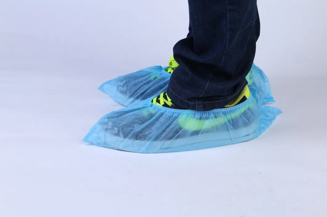 Disposable Anti-Skid Plastic &amp; Non-Woven Fabric Durable Shoe Cover Factory Direct