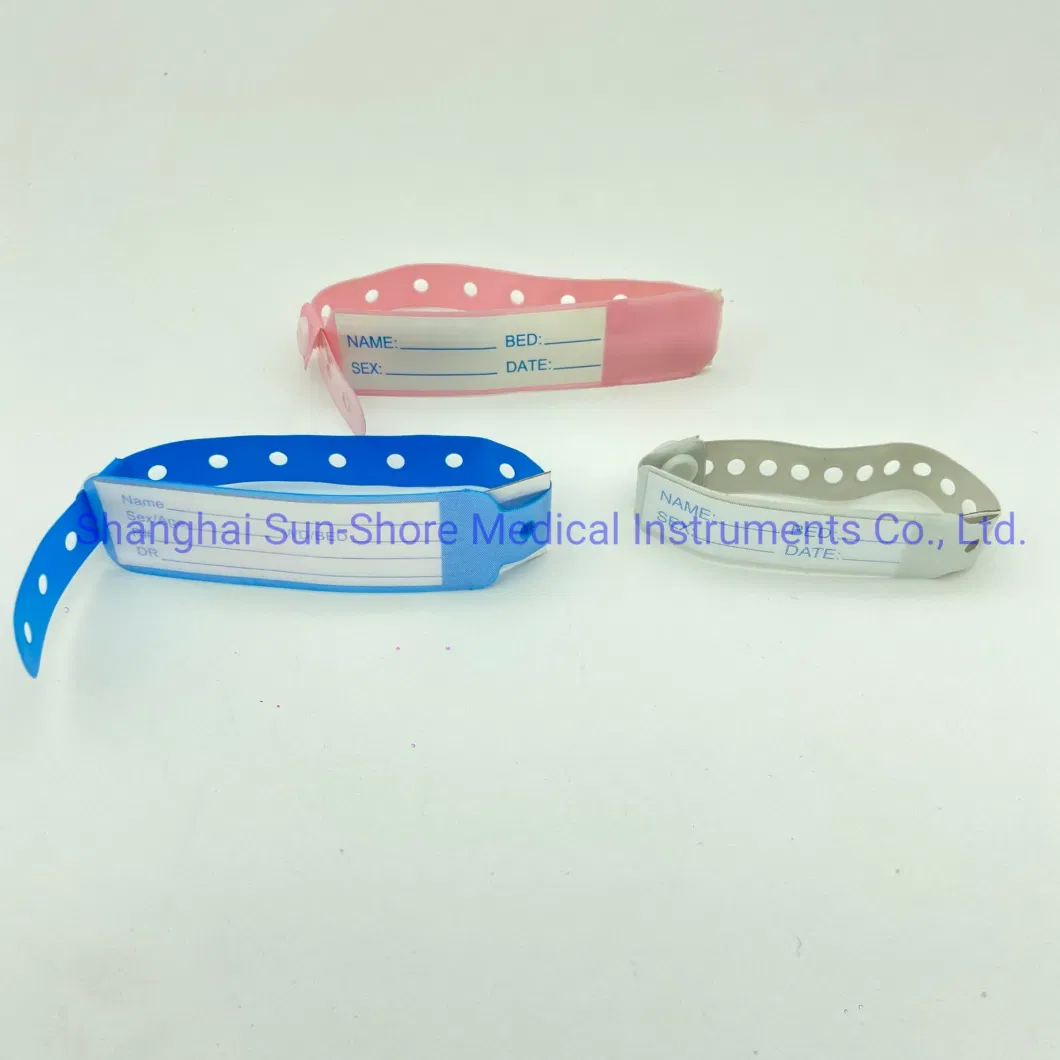 Writable Disposable Medical Adjustable PVC Adult Patient Identification Bracelet
